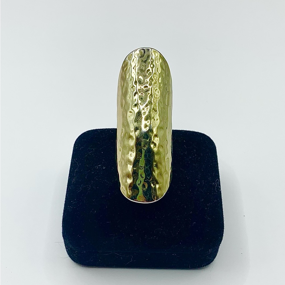 💛Vintage Hammered Gold-Tone Statement Ring-CN Signed